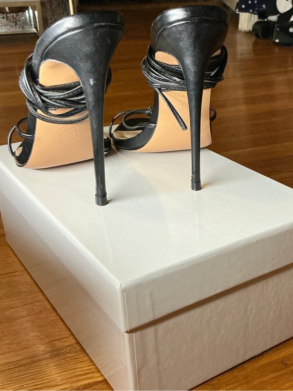 FEMME LA Black Strappy Heel Sandals - Women - Picture 11 of 15